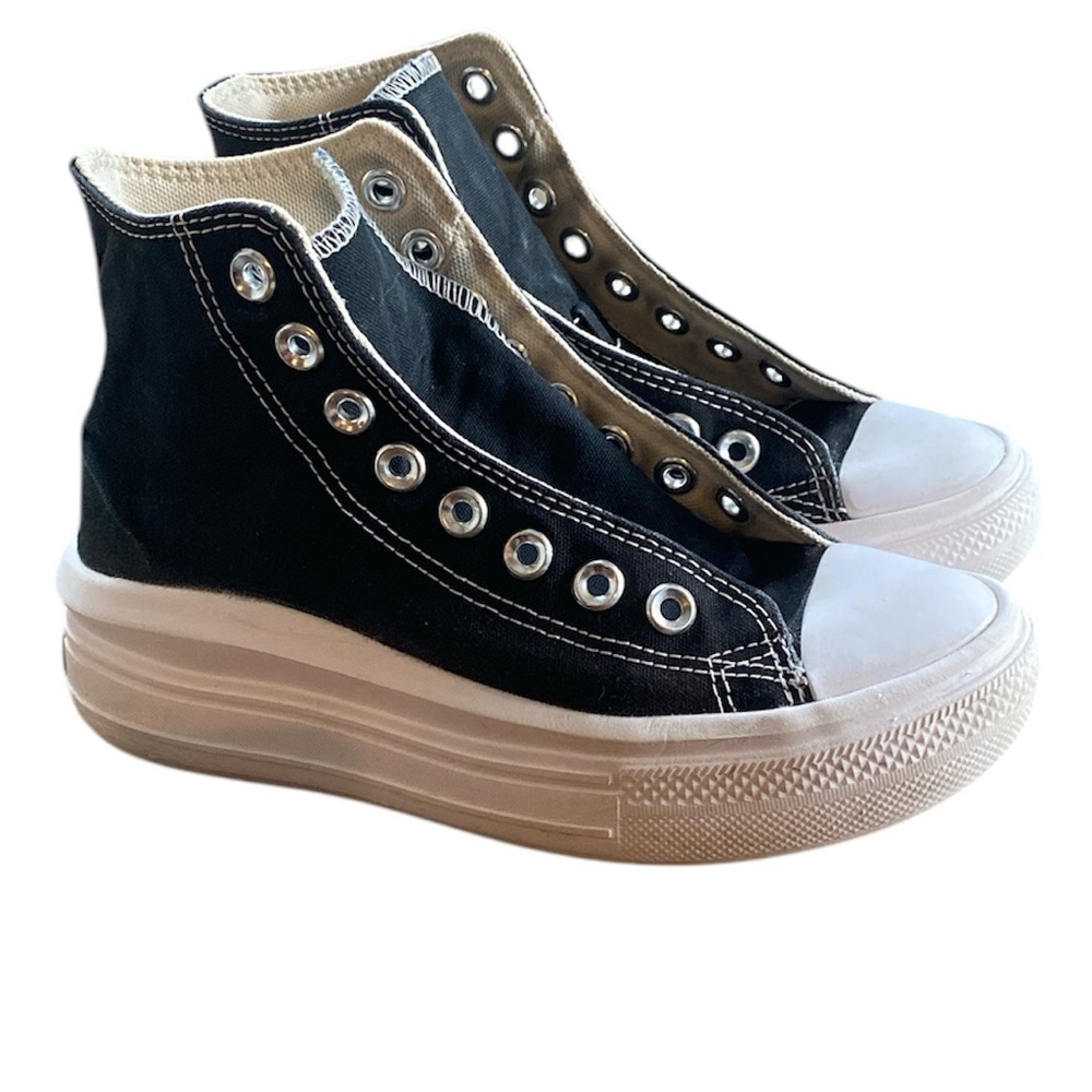 Converse All Star Chuck Taylor Move Black Platform High Tops Sneakers, Women’s 5 - Picture 1 of 16